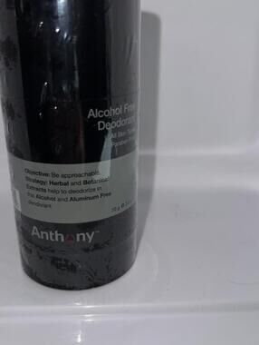 Anthony Alcohol Free Deodorant, New/Sealed, 2.5 oz